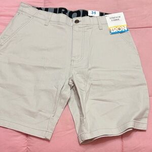 IRON Men's Tan Flat Front Shorts